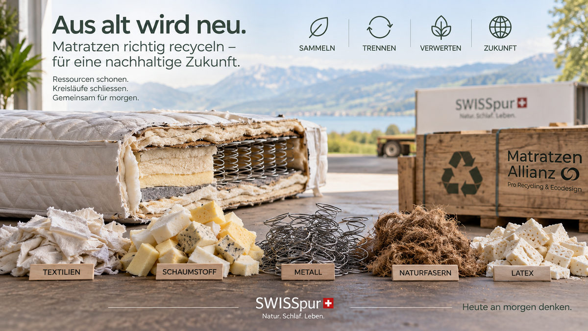 Matratzen-Recycling in der Schweiz: SWISSpur wird Mitglied der Matratzen-Allianz