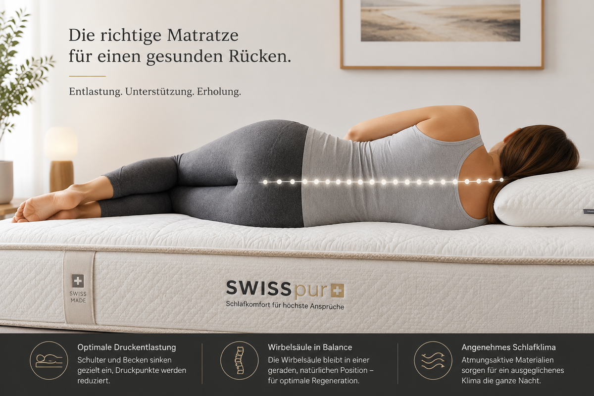 Passende Matratze bei Rückenschmerzen in Seitenlage