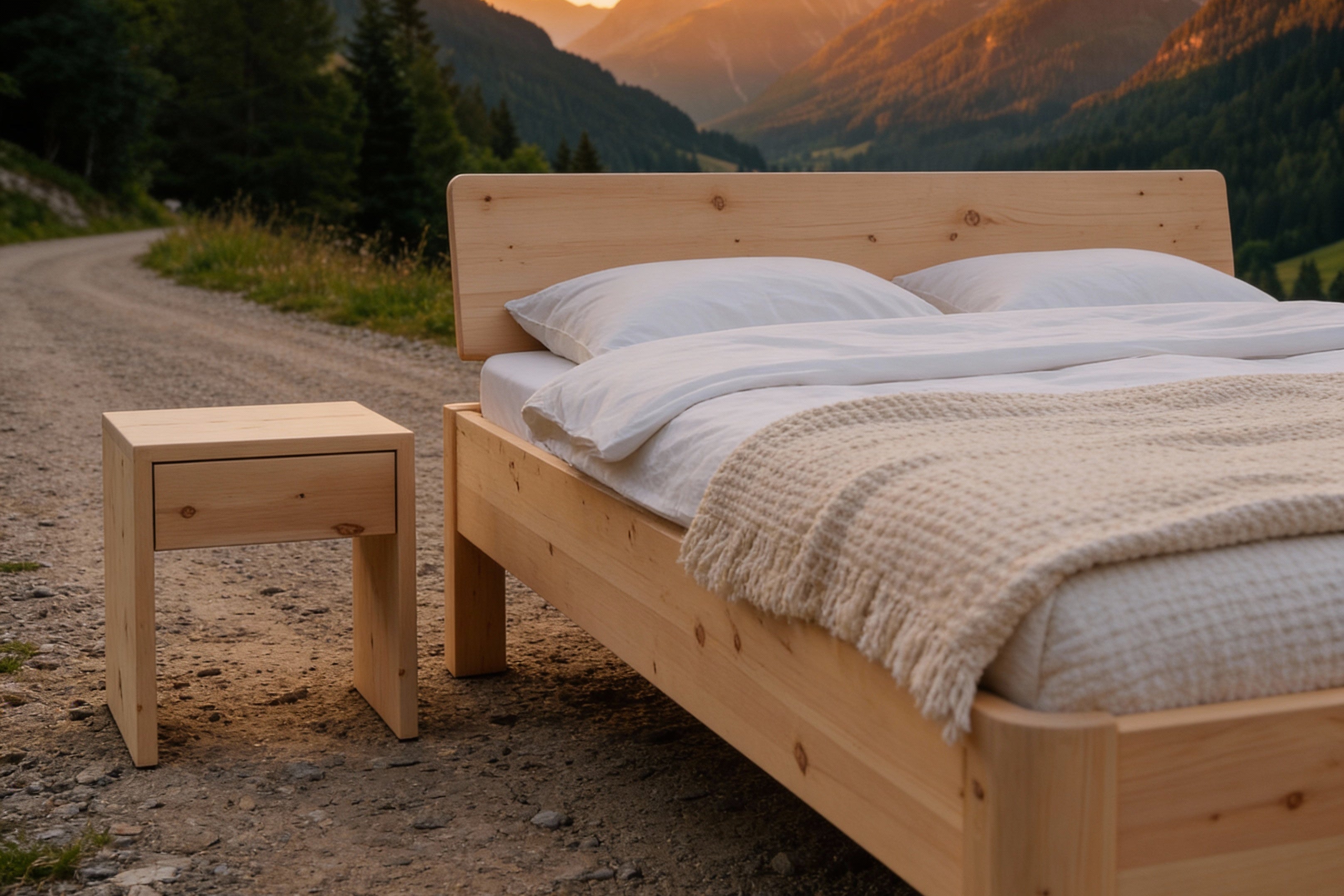 Massivholzbett Andermatt aus Zirbe cpb_product SWISSpur