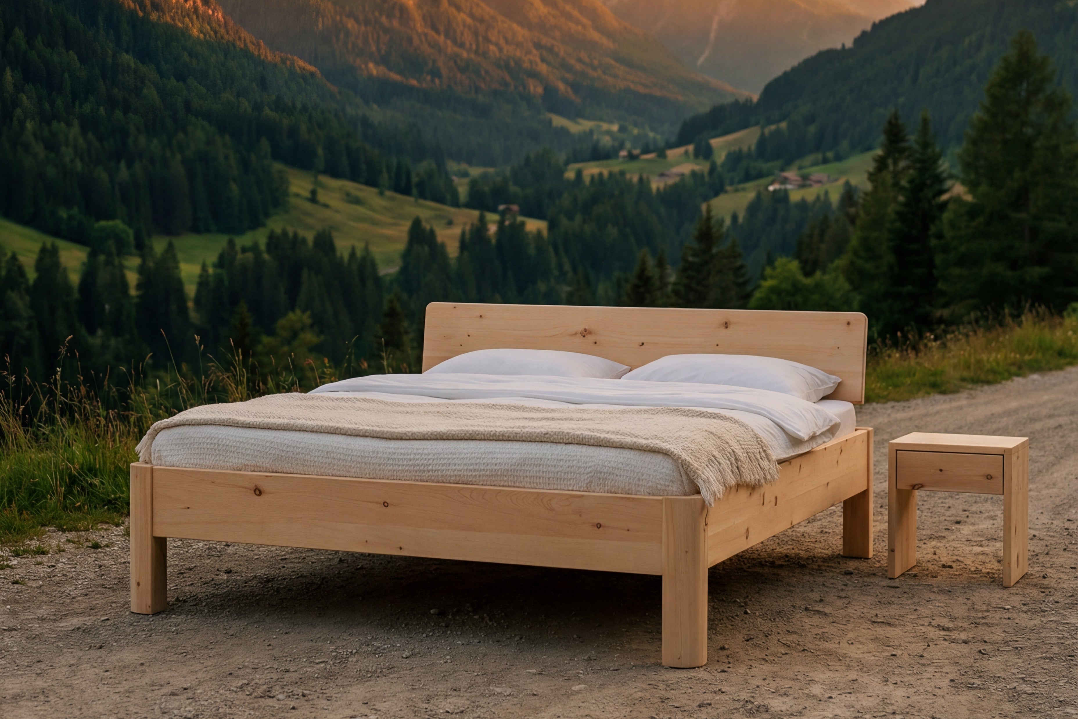 Massivholzbett Andermatt aus Zirbe cpb_product SWISSpur