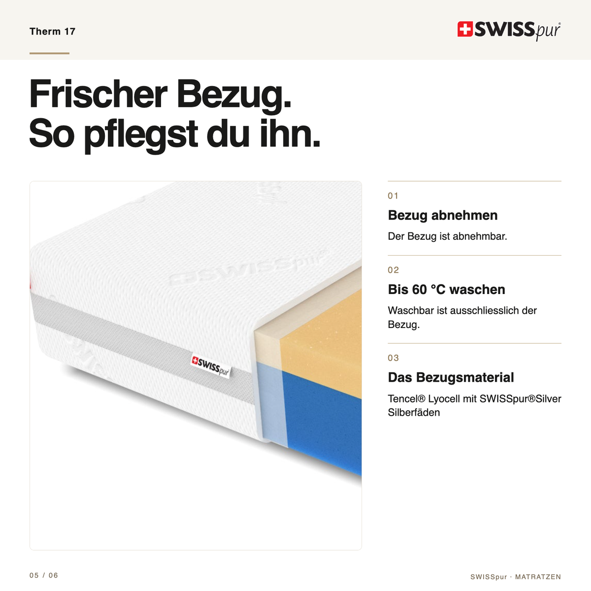 Therm 17 Thermoelastische-Visco-Kaltschaummatratze SWISSpur