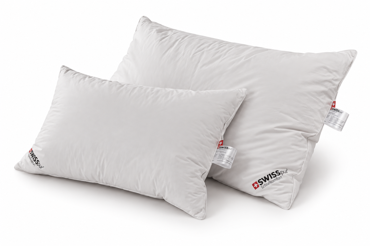 SWISSpur Premium Daunen-Dreikammerkissen