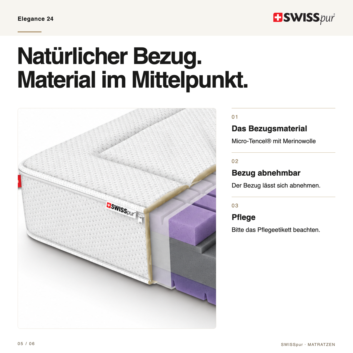 Elegance 24 Hybridmatratze mit QCS-Technologie SWISSpur