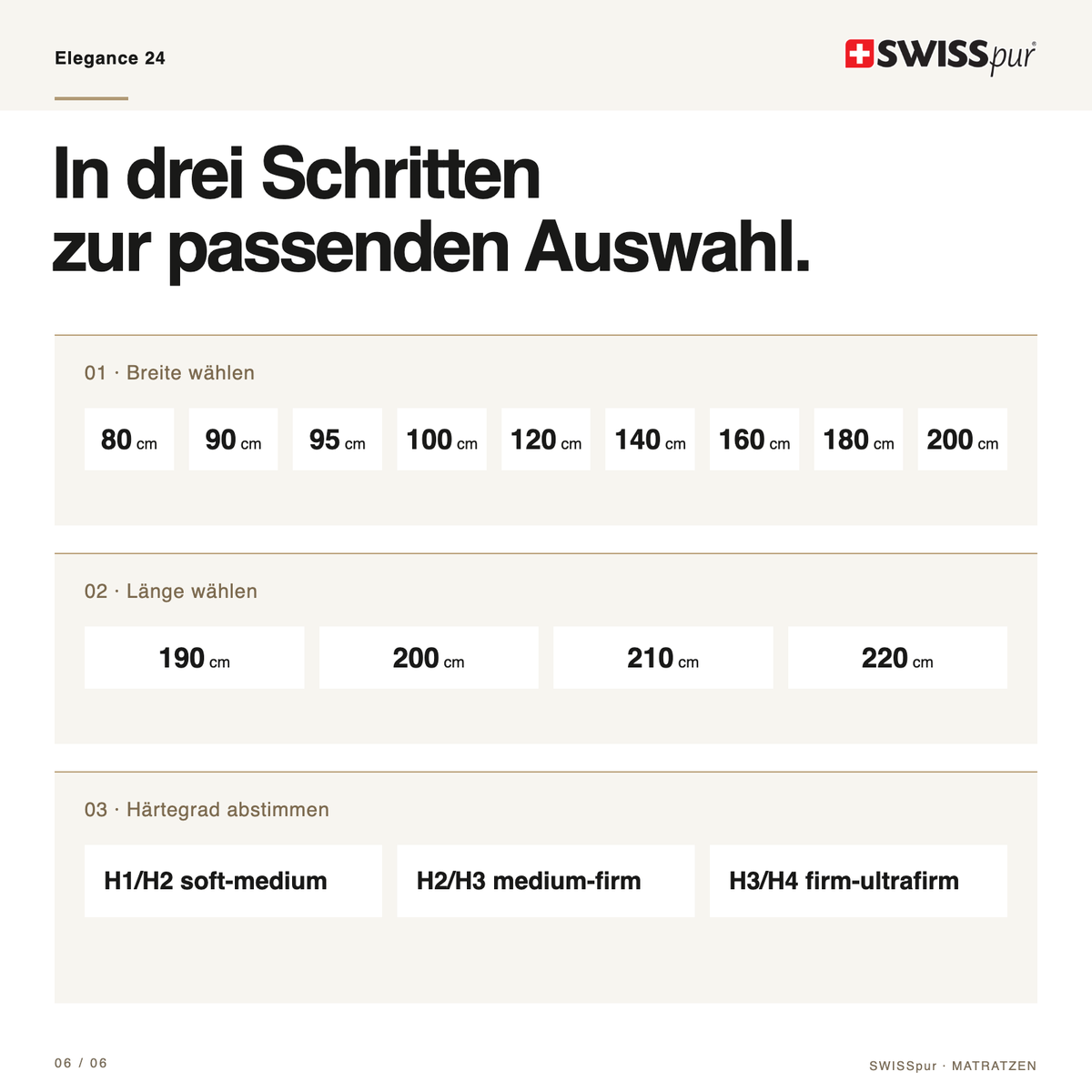 Elegance 24 Hybridmatratze mit QCS-Technologie SWISSpur