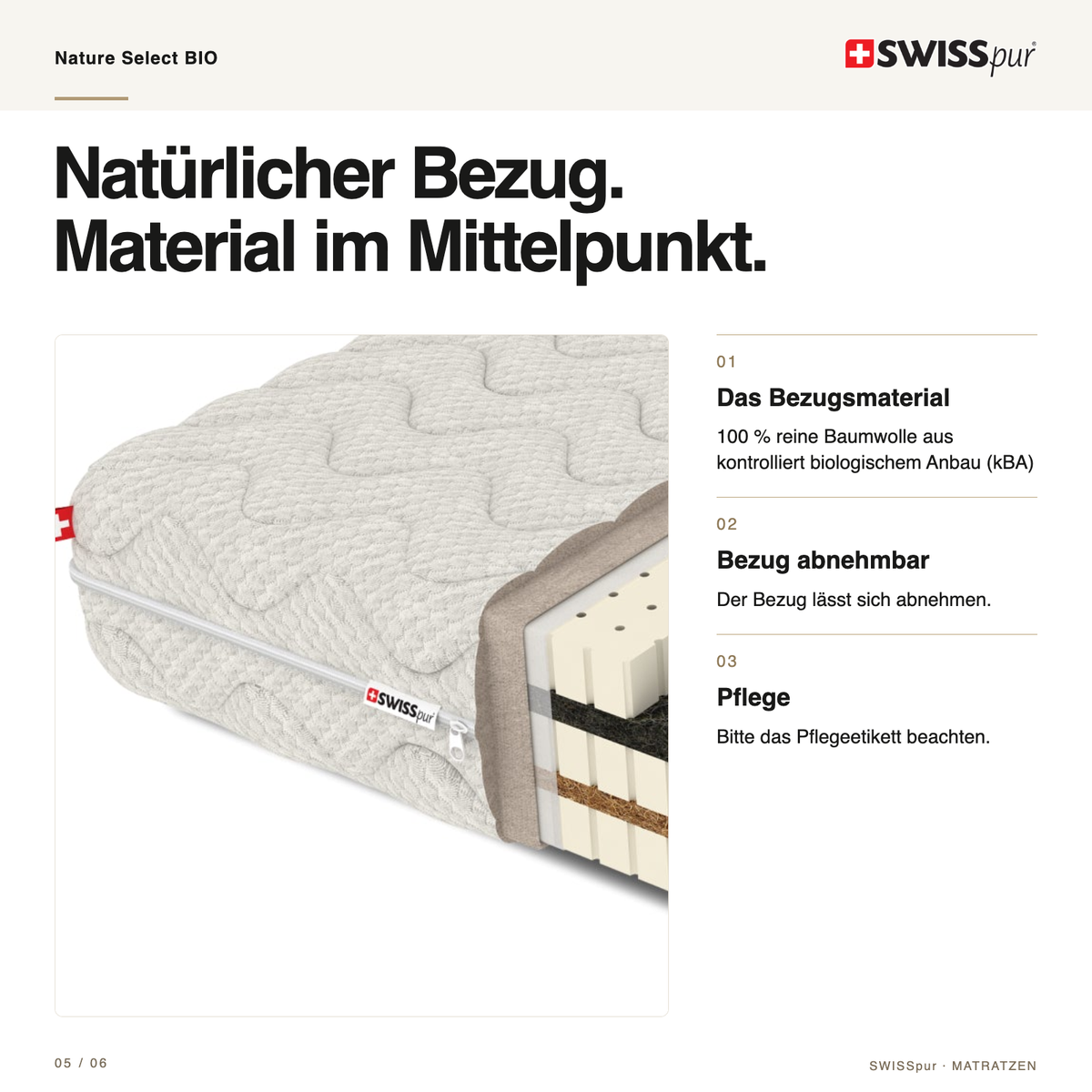 Nature Select BIO Natur-Latex-Matratze SWISSpur