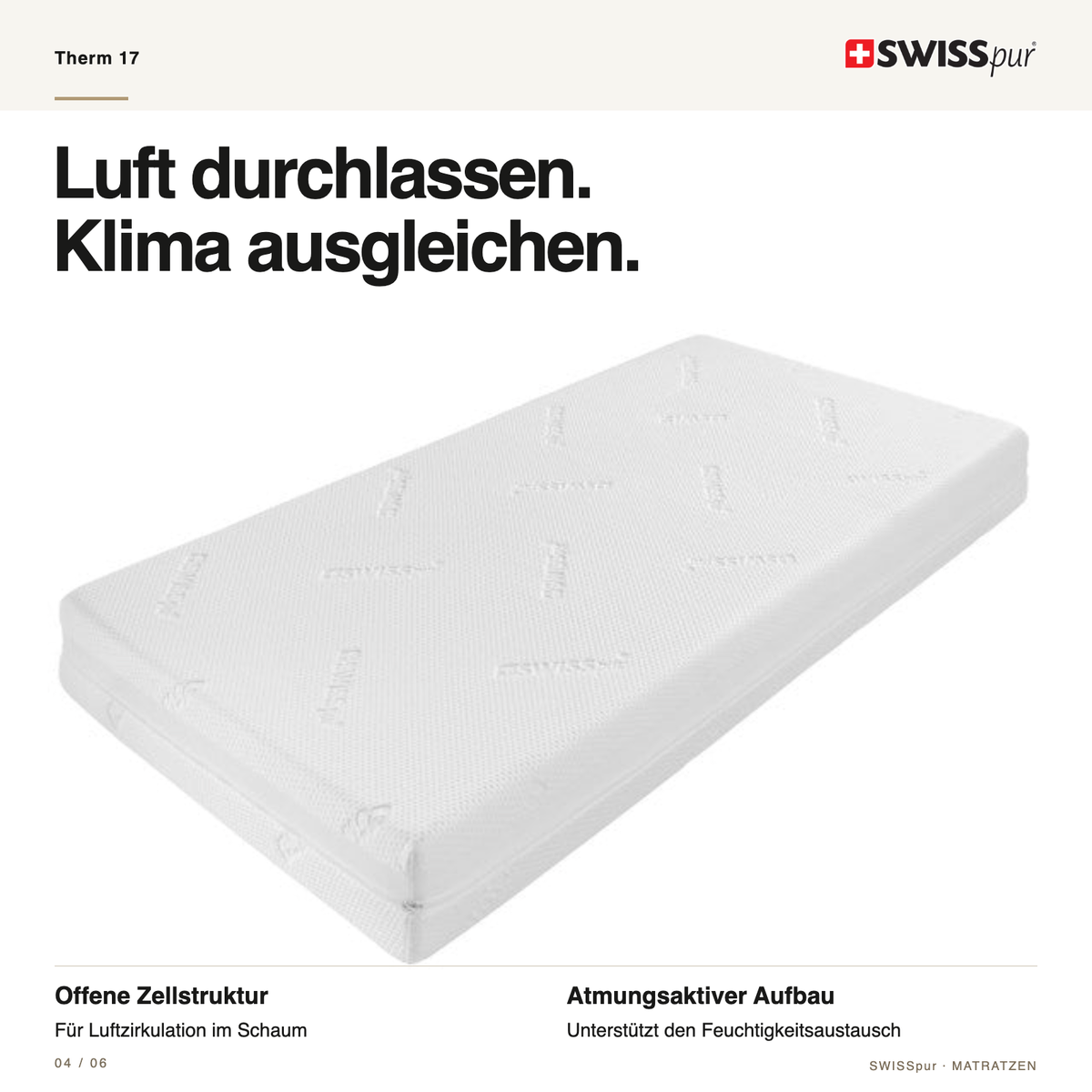Therm 17 Thermoelastische-Visco-Kaltschaummatratze SWISSpur