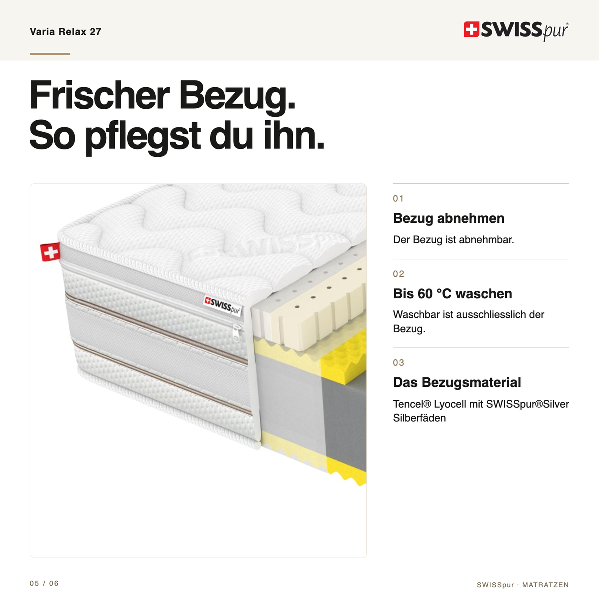 Varia Relax 27 Hybrid Tonnen-Taschenfederkernmatratze SWISSpur