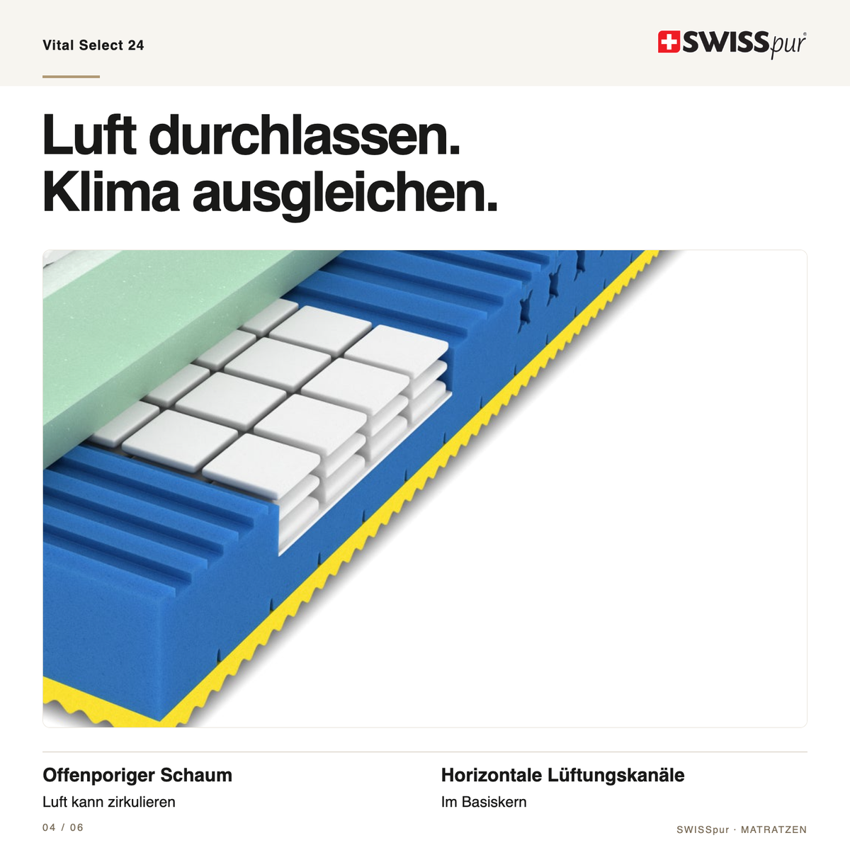 Vital Select 24 EvoTech Kaltschaummatratze SWISSpur